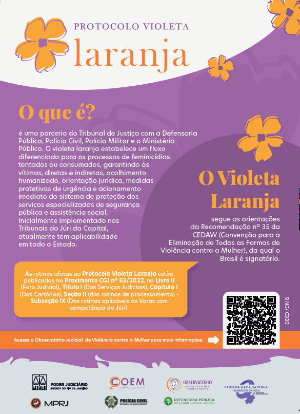 Material Informativo do Projeto Violeta Laranja