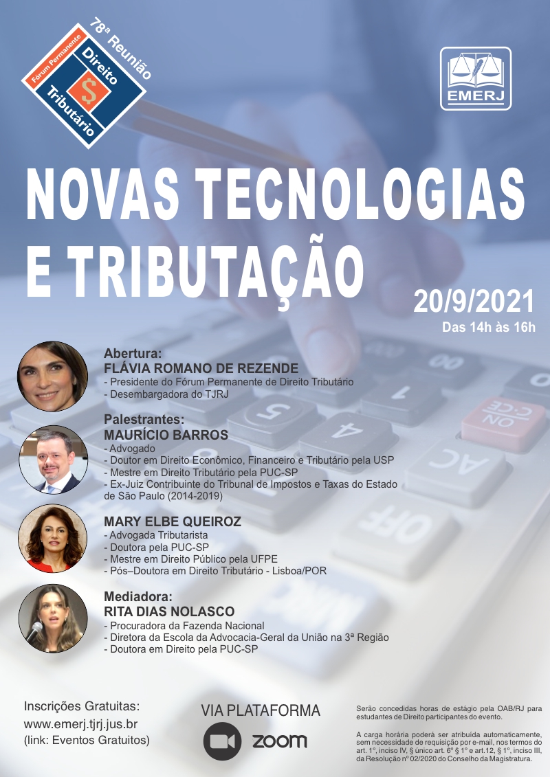 Evento Novas tecnologias e tributação