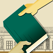 Imagem estilizada de duas mãos e um livro, representando a troca do livro.