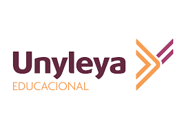 logotipo da instituição de ensino UNYLEYA na cor marrom, com o símbolo formado por listras em diagonais, nas cores ocre e roxo.