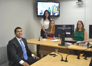 O defensor público Fábio Amado Barreto, a promotora de justiça Isabela Jourdan da Cruz Moura, a juíza coordenadora da Secretaria do Sub-Registro Raquel Chrispino e a juíza auxiliar da Vara de Execuções Penais, Roberta Barrouin