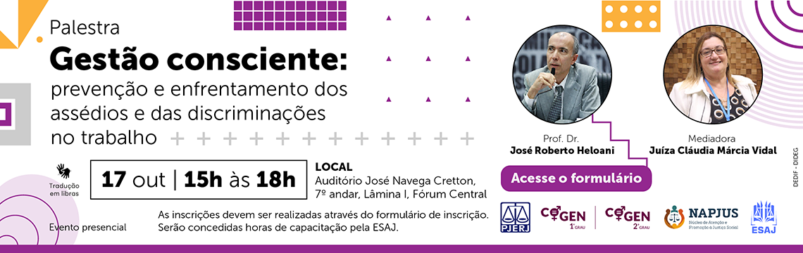 imagem - Banner de divulgação de uma palestra presencial com o título 