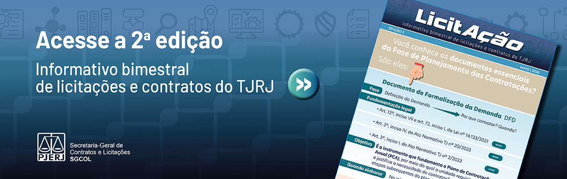 imagem - Acesse a 2ª edição - Informativo bimestral de licitações e contratos do TJRJ