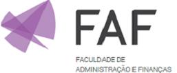 Figura geométrica de vários triângulos entrelaçados na cor roxa com o nome da instituição ao lado FAF - FACULDADE DE ADMINISTRAÇÃO E FINANÇAS