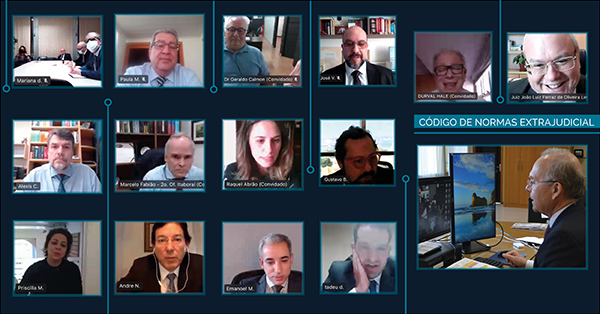 Foto do Webinar da Comissão de Estudos e Aprimoramento do Código de Normas da Corregedoria – Parte Extrajudicial com a participação do corregedor-geral da Justiça, desembargador Ricardo Rodrigues Cardozo