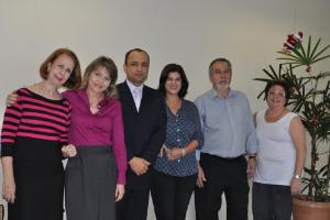 A equipe da DGADM: Edna Maria Pereira, Elmira Maria Padilha, Alessandro Borges Valente, Cleisa Maria Cantuária; Oldemar Lopes Júnior e Filomena Zottolo.
