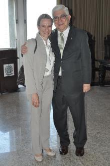 A Des. Cristina Tereza Gaulia e o Corregedor-Geral, Des. Azevedo Pinto.