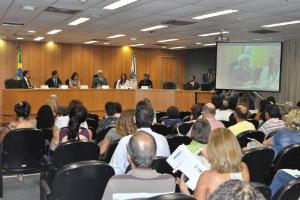 A apresentação do projeto aos convidados e funcionários de serventias criminais.