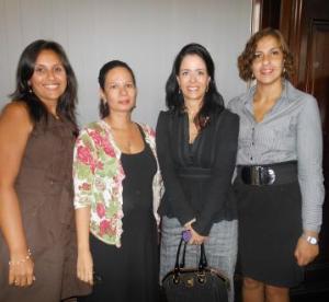 A equipe da Secretaria de Apoio à Comissão de Erradicação do Sub-Registro da Corregedoria, Marcelle Lima, Ana Paula Pacheco, Dra. Raquel Chrispino e Livia Marinho Lessa Barbosa.