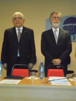 O Presidente do TJ, Des. Manoel Alberto Rêbelo dos Santos e o Corregedor-Geral da Justiça. Des. Antonio José Azevedo Pinto.