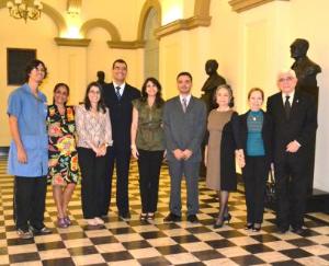 Os funcionários do SEGAM, Antônio de Araújo e Regina Lemos; a Diretora da DGFAJ, Daniela Gonçalves; o Chefe de Gabinete, Geraldo Aymoré; a Assessora de Projetos, Simone Tadros; os Chefes de Serviço do DEDIS, Carlos Esposto e Solange Almeida; a esposa do Corregedor, Sra. Vânia Pinto e o Corregedor, Des. Azevedo Pinto.