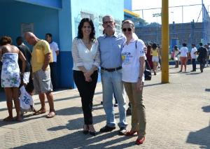 Raquel Chrispino e os desembargadores Cristina Teresa Gaulia e Antônio Saldanha.