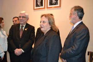 O Corregedor-Geral da Justiça, Des. Azevedo Pinto, a Diretora da EMERJ, Des. Leila Mariano e o Presidente do TJ, Des. Manoel Alberto Rêbelo dos Santos.