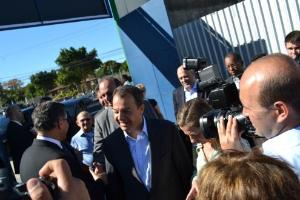 O Governador Sérgio Cabral ao chegar no Instituto.