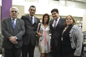 O Corregedor-Geral, Des. Azevedo Pinto, o Chefe de Gabinete, Geraldo Aymoré, a Juíza Auxiliar da CGJ, Dra. Valéria Pachá com Francisco Budal e Patricia Christina Coimbra.