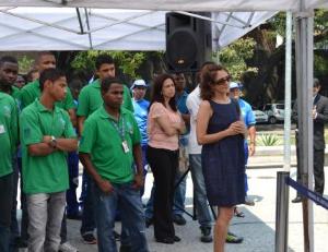 A Juíza Ana Célia Montemor, que assumirá a Justiça Itinerante em Jardim Gramacho e levará o projeto de reflorestamento à localidade, com jovens participantes de projetos do DEAPE.