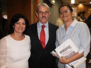 Valéria Motta de Carvalho Negrões, Chefe do Serviço de pró-cidadania da Divisão de Projetos de Responsabilidade Social do DEAPE, o Desembargador Antonio Saldanha e Andiara Pereira da Silva da DGFEX-DIPEX.