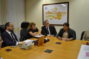 O Diretor-Geral da DGADM, Alessandro Borges Valente com a responsável pela avaliação, Danielle da Cunha Martins Ribas, Diretora do Departamento de Auditoria (DEAUD), o RD da DGADM Oldemar Bandeira Lopes Junior e Lindinalva Aguiar Pavanelli, Diretora do Departamento de Suporte Operacional.
