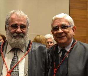 O atual e o futuro Corregedor. Os Desembargadores Antonio José Azevedo Pinto e Valmir de Oliveira Silva
