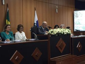 A corregedora-geral da Justiça des. Maria Augusta Vaz, a primeira-dama do estado, Maria Lucia Horta e o presidente do TJRJ des. Luiz Fernando Ribeiro de Carvalho