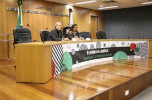 Joel Birman e a juíza Andrea Pachá