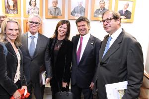 As desembargadoras Cristina Tereza Gaulia e Katya Monnerat com os minitros Antônio Saldanha, Luiz Fux e Luis Felipe Salomão