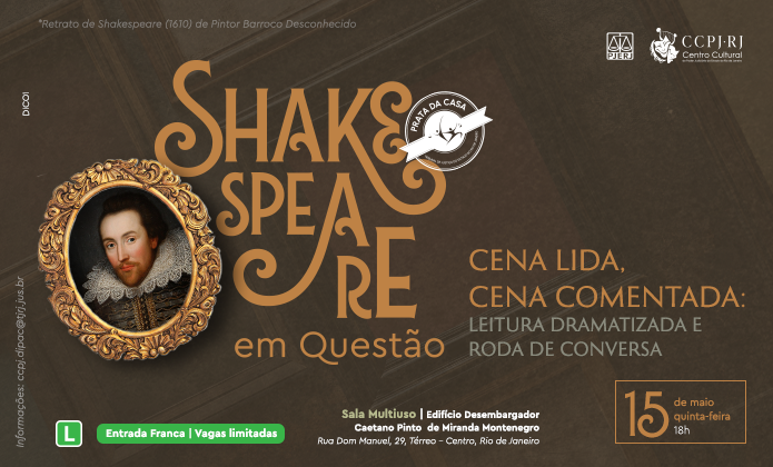 imagem - CCPJ promove 'Shakespeare em Questão' com leitura dramatizada e roda de conversa