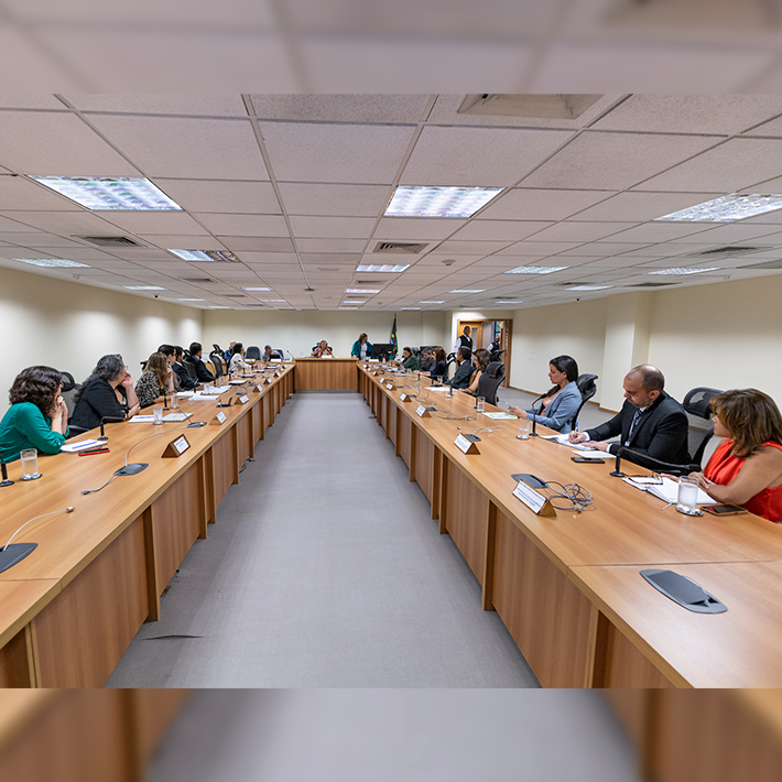Imagem da reunião da 2ª Vice-Presidente com instituições relacionadas à socioeducação, como o Ministério Público, Defensoria Pública, Secretaria de Estado de Educação, entre outros