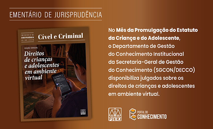 imagem - TJRJ publica ementário temático sobre direitos de crianças e adolescentes em ambiente virtual
