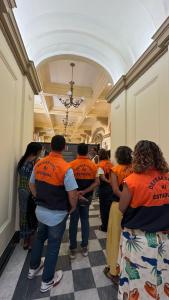 Grupo formado por mulheres assistidas pela Sala Lilás do Corpo de Bombeiro Militar