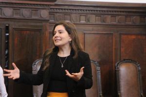 Lydia de Carvalho, historiadora. Visita Desvendando a arquitetura do Museu da Justiça