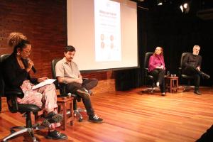 Izadora Alves, arte educadora do Museu da Justiça, mediou o evento