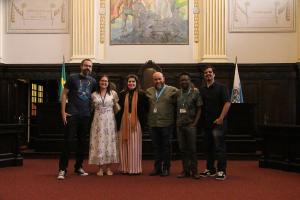 os servidores Almício Fernandes e Josiane Azevedo, representantes do Centro de Memória do Poder Judiciário do Estado de Rondônia