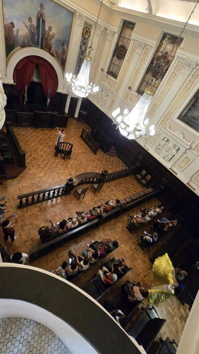 Deusa Themis e Maat no Salão Histórico do I Tribunal do Júri