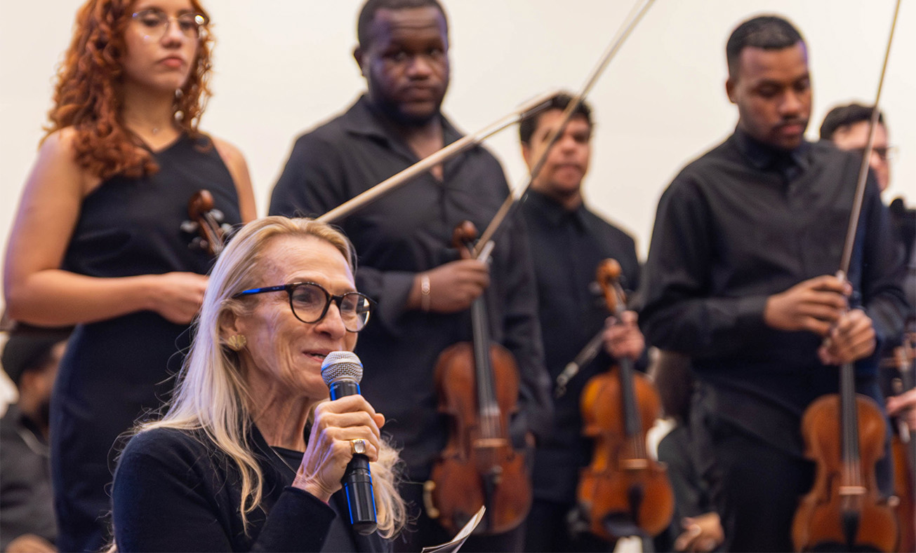 Desembargadora Cristina Tereza Gaulia durante fala no evento