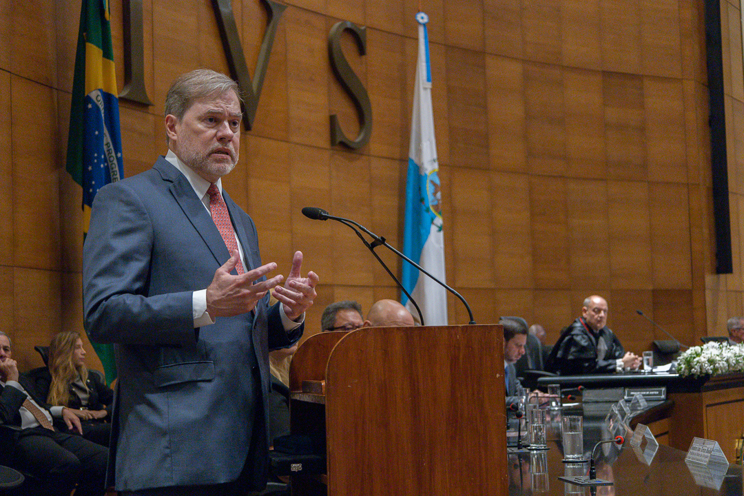 Imagem do ministro do Supremo Tribunal Federal (STF) José Antonio Dias Toffoli durante sua fala