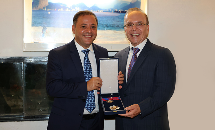 O prefeito Rodrigo Neves e o presidente do TJRJ, desembargador Ricardo Cardozo