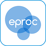 Botão com fundo branco e com a logo do eproc