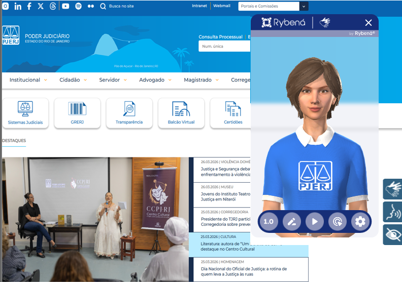 Sintetizador de Voz (Ícone de Som/Alto-falante) - Lê em voz alta o texto selecionado no site.