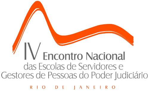 Logotipo - IV Encontro Nacional das Escolas de Servidores e Gestores de Pessoas do Poder Judiciário.